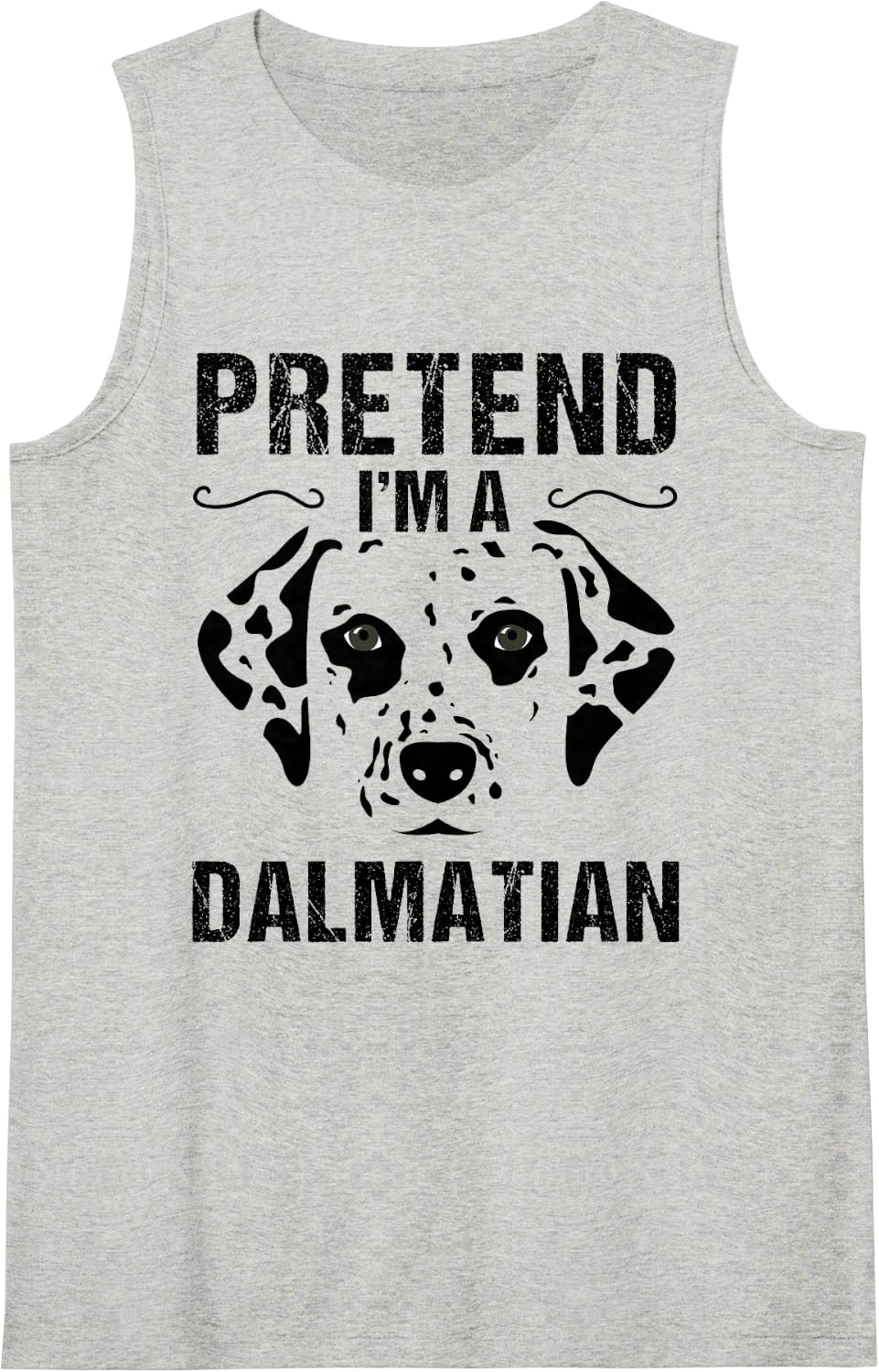 Funny Pretend I'm a Dalmatian Lazy Halloween Costume Sleeveless Tank Top - Heather Grey