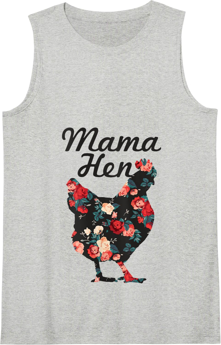 Womens Mama Hen Funny Mother's Day Chicken Mom Farmer Farm Gift Tank Top - Heather Grey