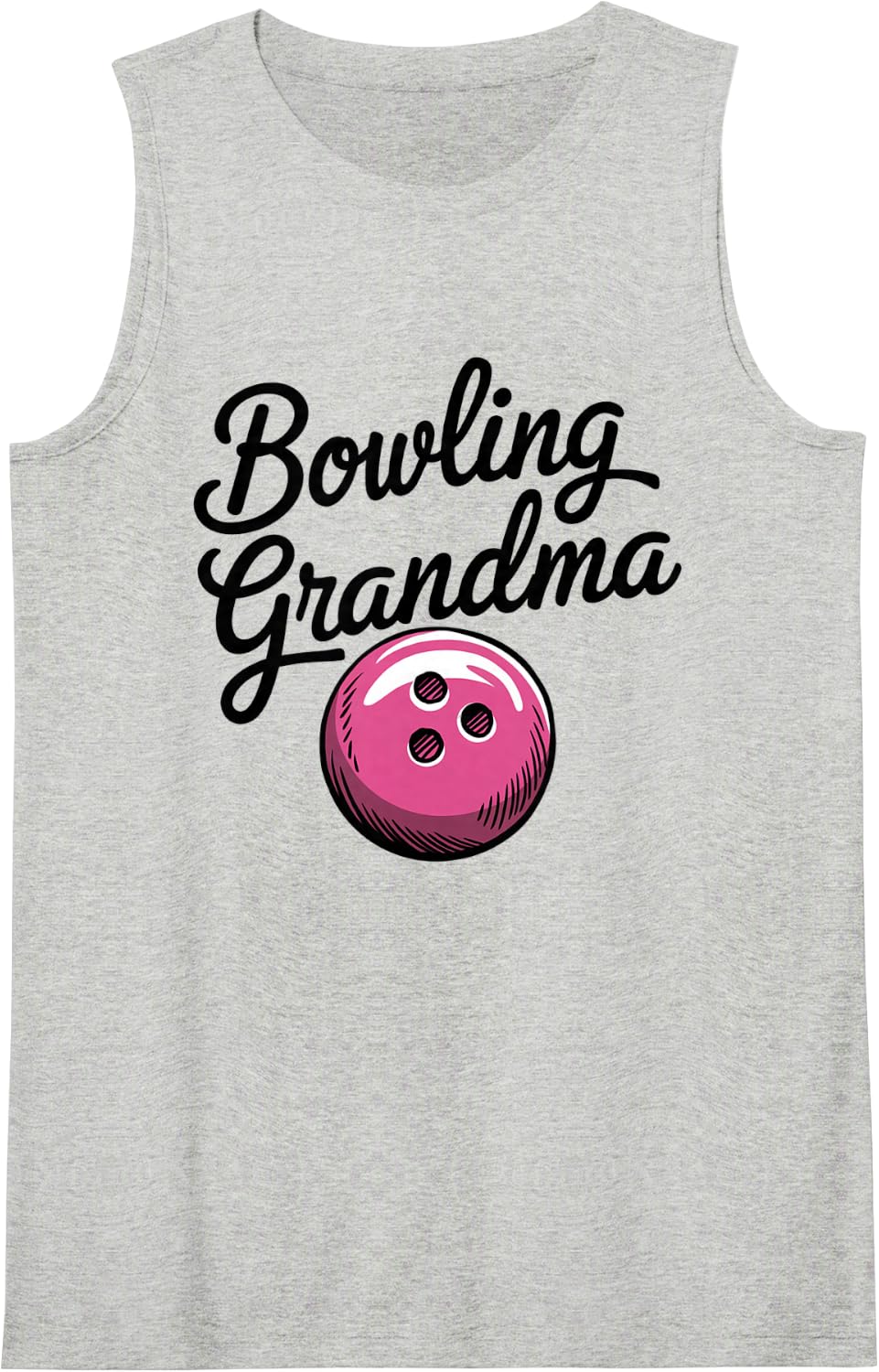 Bowling Grandma Grandmother of Bowler Grandkids Who Bowl Sleeveless Tank Top - Heather Grey