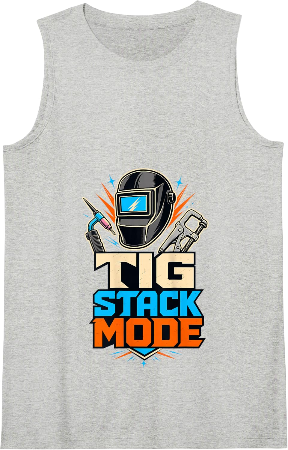 TIG Stack Mode Welder Work Tank Top - Heather Grey