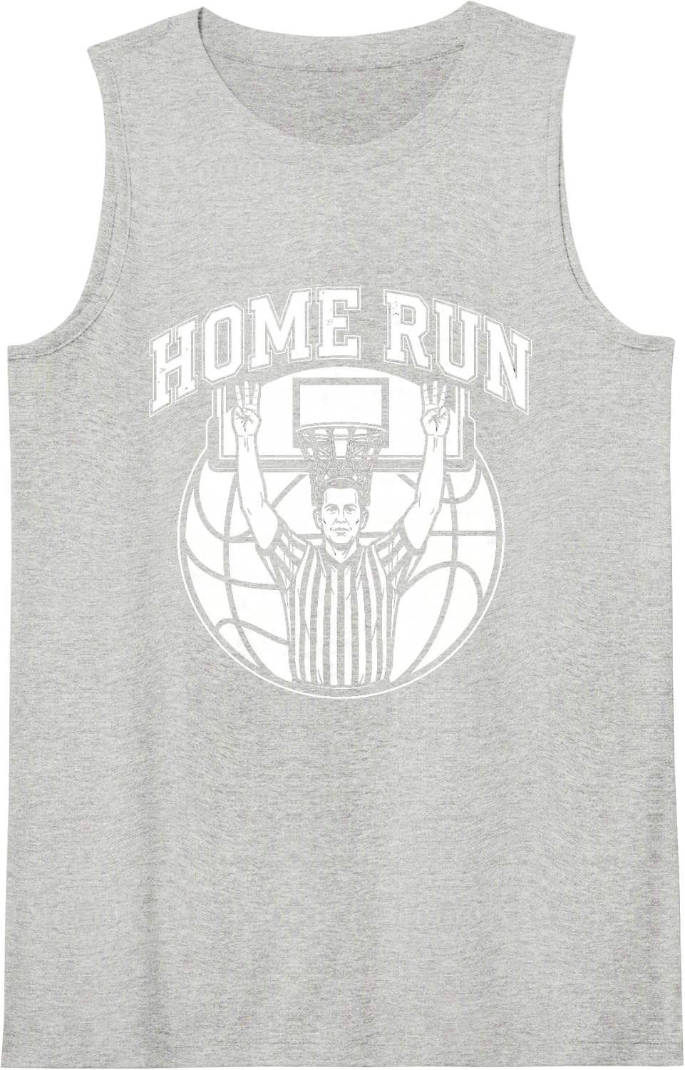 Home Run Tshirt Basketball Referee Funny Baseball Touchdown Sleeveless Tank Top - Heather Grey
