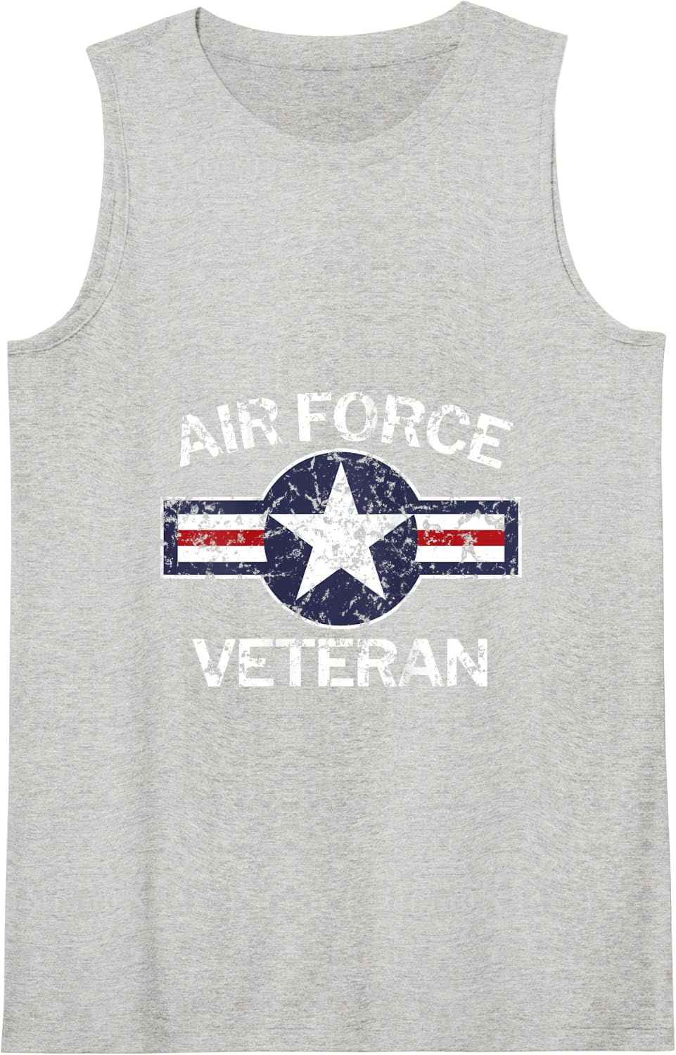Air Force Veteran with Vintage Roundel Grunge Tank Top - Heather Grey