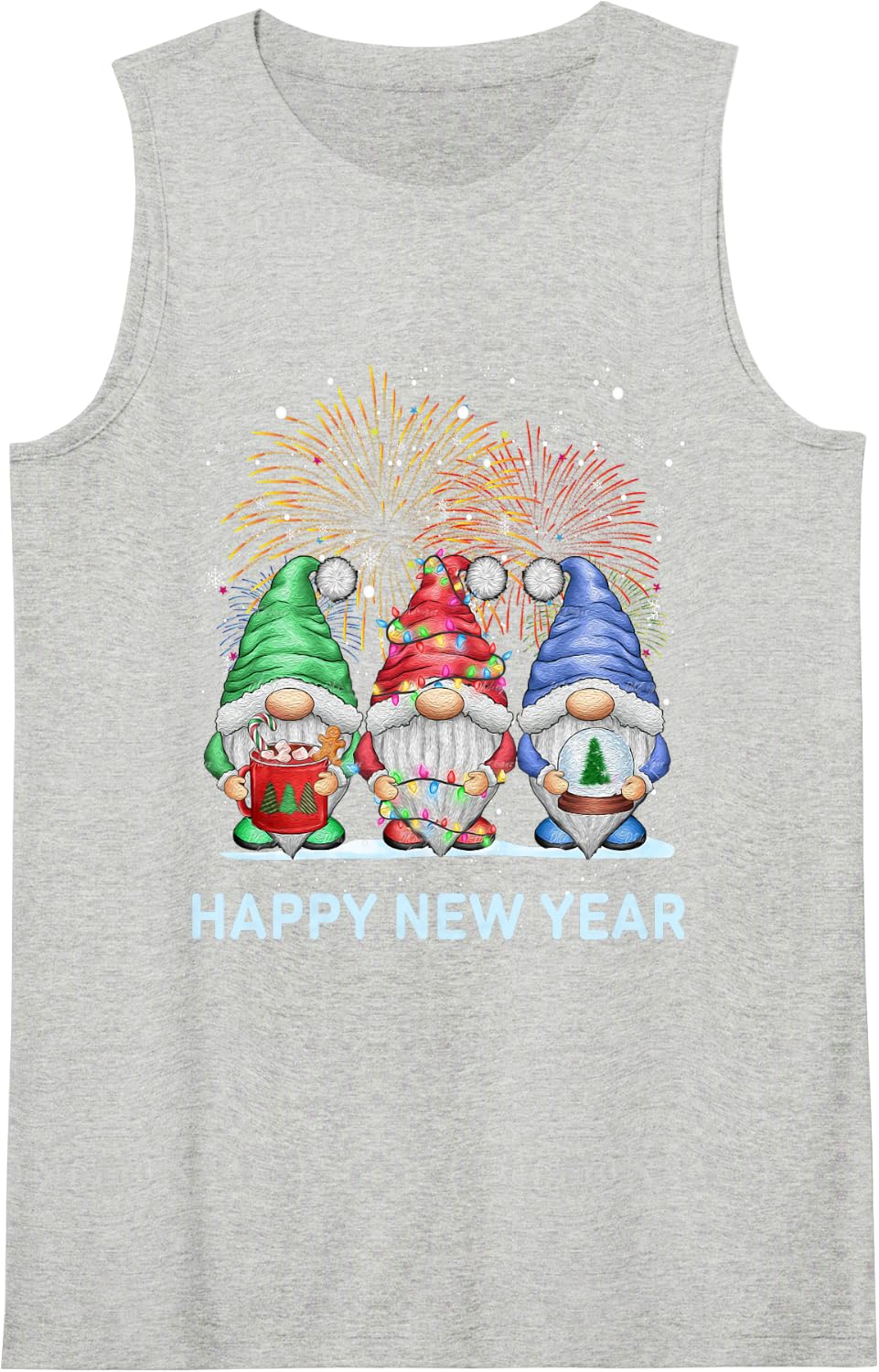 New Years Eve Party Gnomes Matching Family Outfit Costume Sleeveless Tank Top - Heather Grey