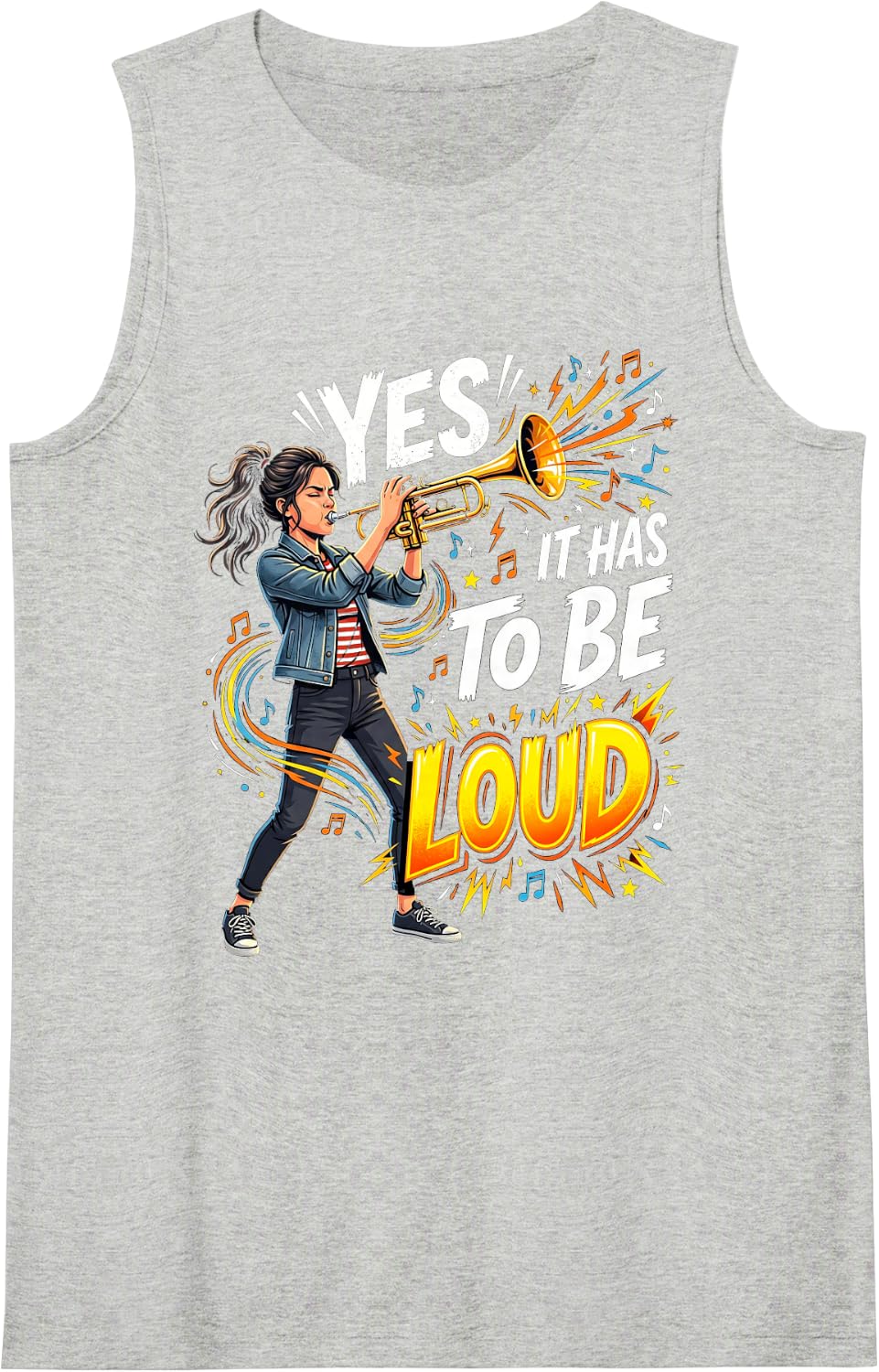 It Has to Be Loud Trumpet Player Musician Trumpeter Music Tank Top - Heather Grey