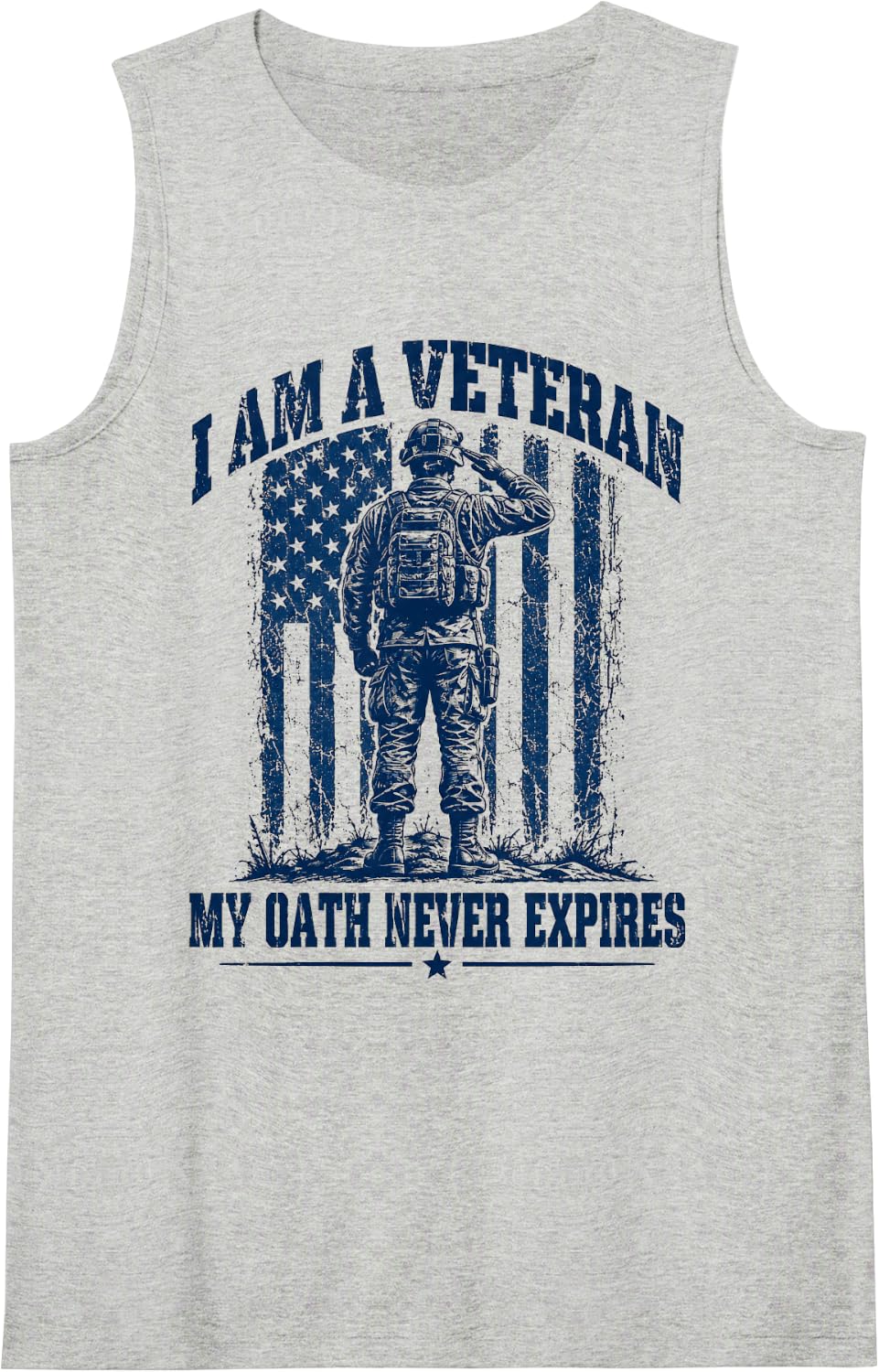 I Am A Veteran My Oath Never Expires Veterans Day Sleeveless Tank Top - Heather Grey