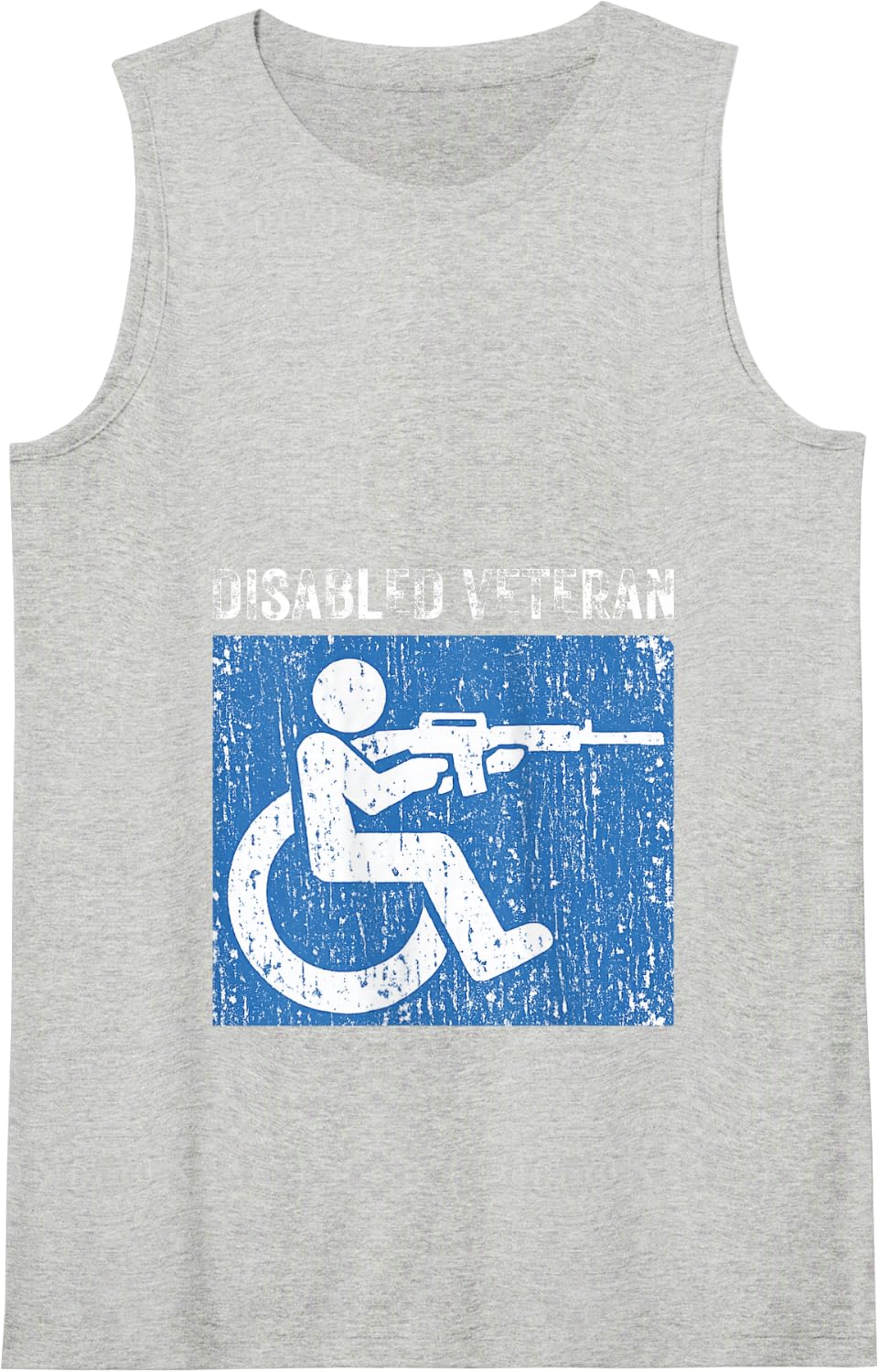 Disabled Veteran Military Combat Solider US Vet Handicapped Tank Top - Heather Grey