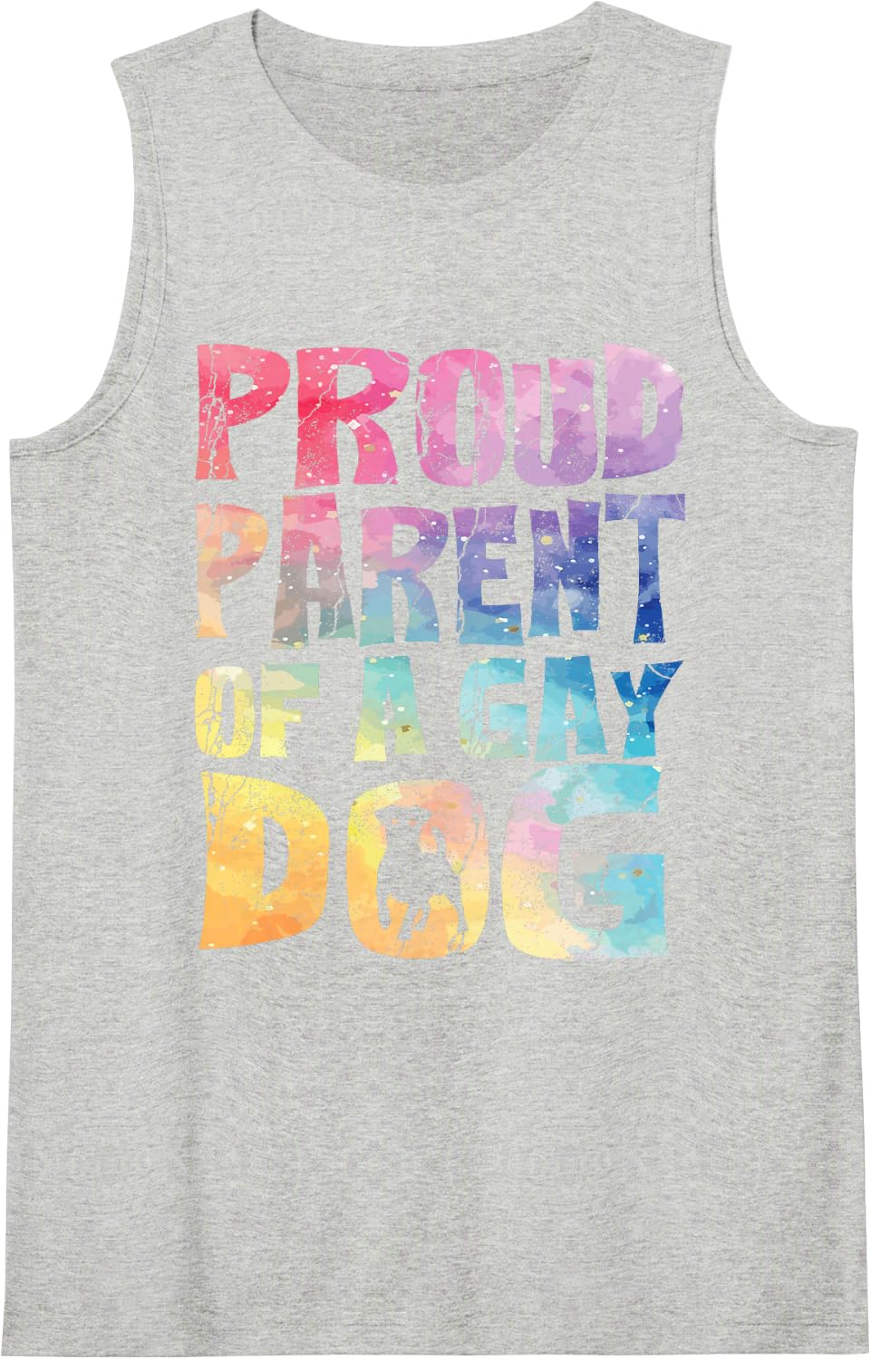 LGBT Pride Month Proud Parent of Gay Dog Owner Dog Lover Sleeveless Tank Top - Heather Grey