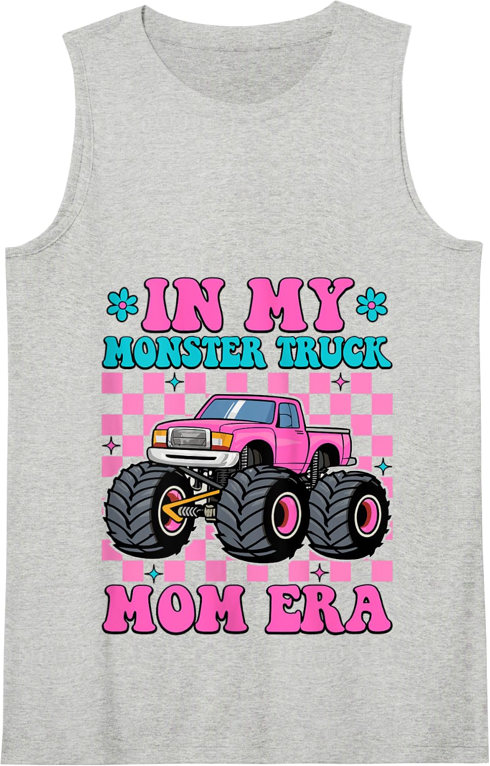 Groovy In My Monster Truck Mom Era Monster Truck Mama Tank Top - Heather Grey