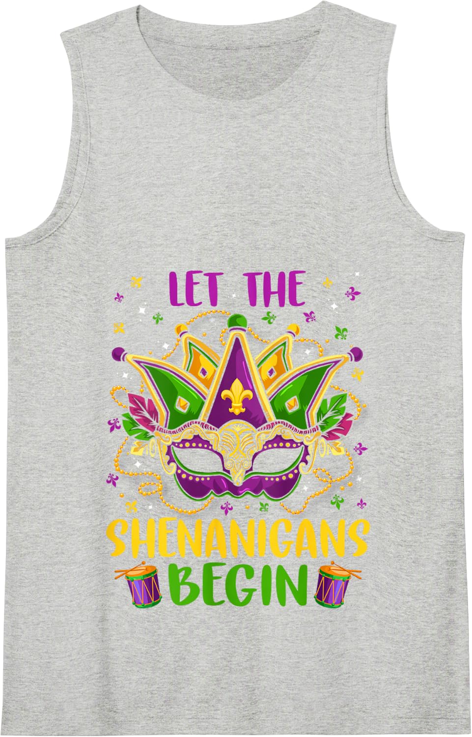 Let Funny Shenanigans Begin Mardi Gras Kids Men Women Tank Top - Heather Grey