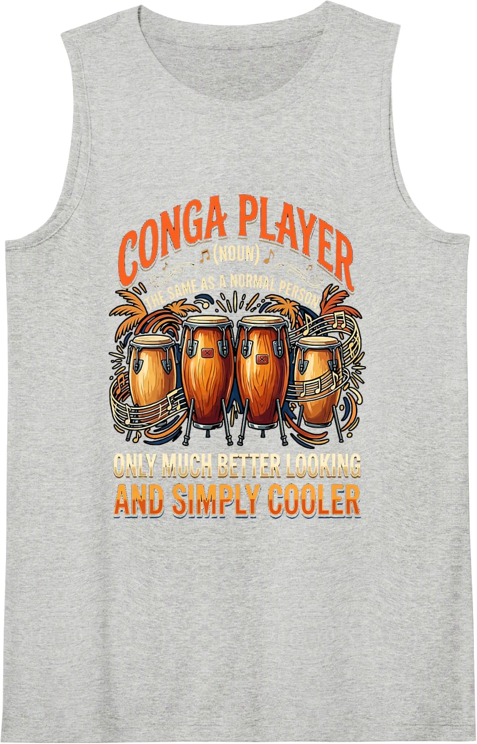 Music Congas Drum Musician Percussion Drummer Conga Tank Top - Heather Grey