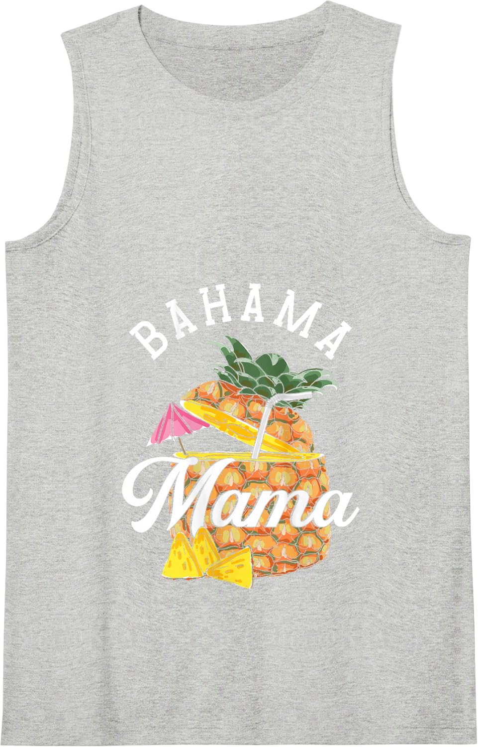 Bahama Mama | Bahamas Pineapple | Vacation Summer Tank Top - Heather Grey