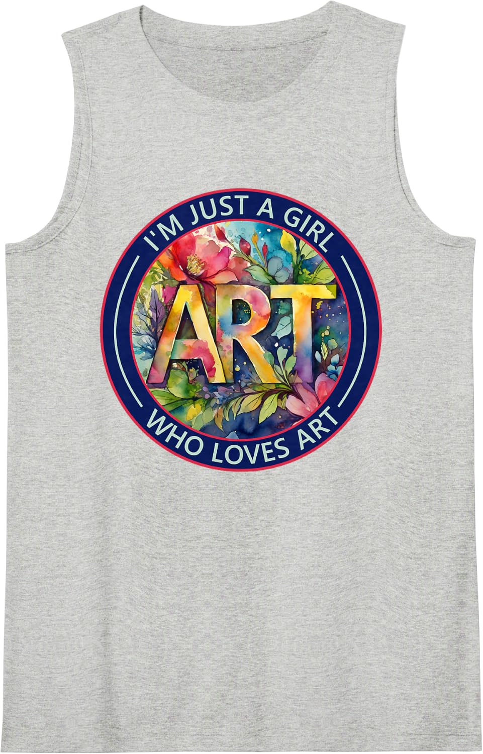 I'm Just a Girl Who Loves Art Cute Art Lover Sleeveless Tank Top - Heather Grey