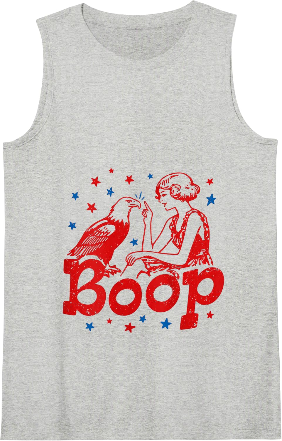 Boop Eagle Patriotic July Fourth Humor Tank Top - Heather Grey