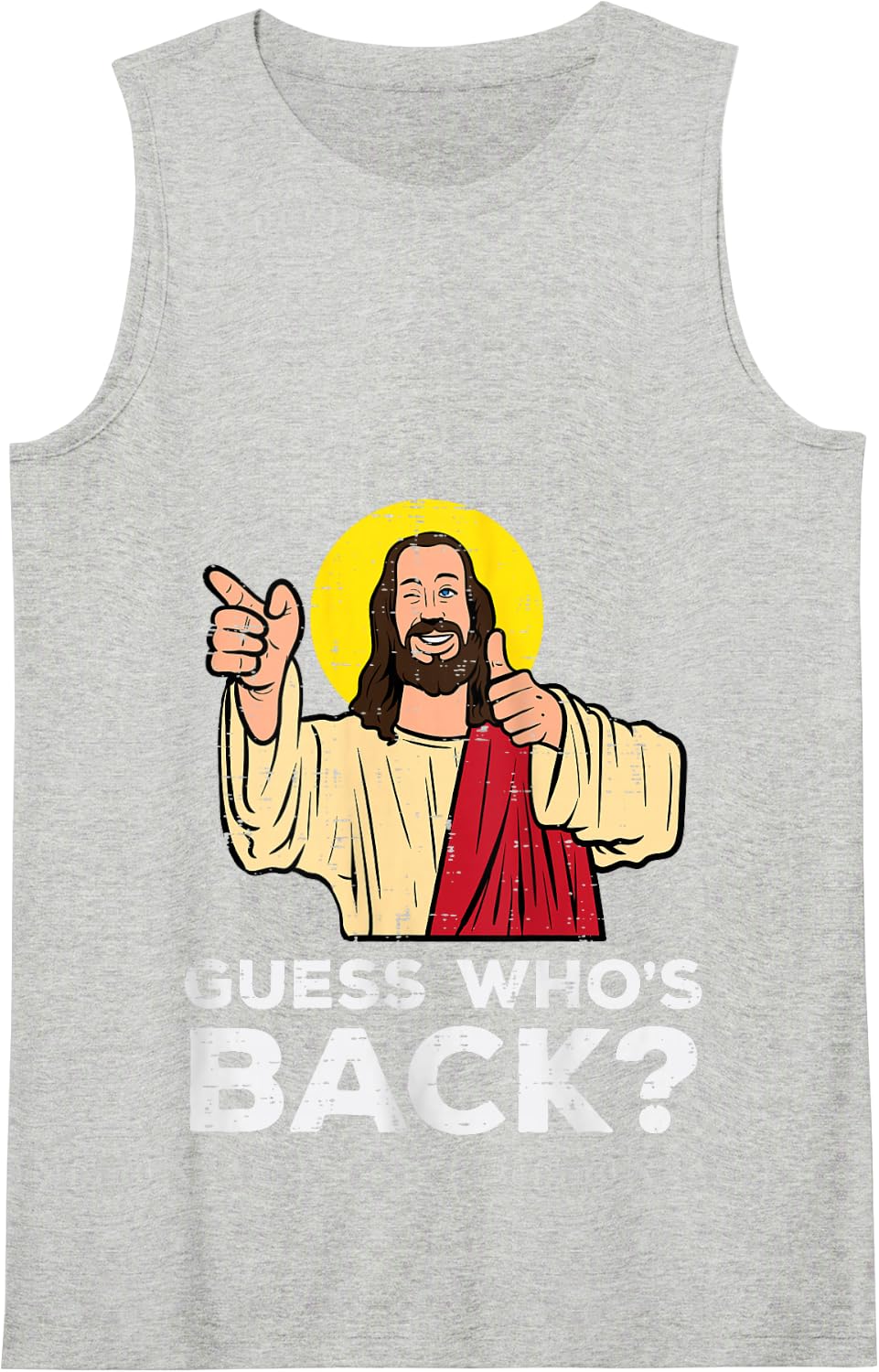 Easter Guess Whos Back Jesus Funny Religious Men Women Kids Tank Top - Heather Grey
