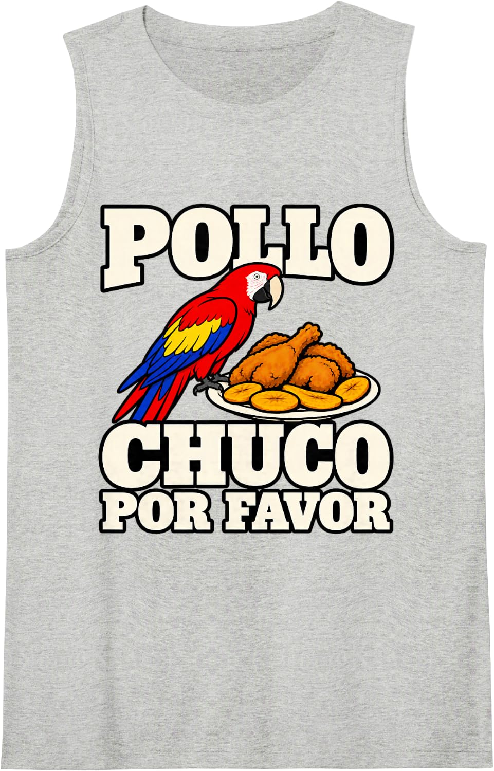 Honduran Pollo Chuco Por Favor Latina Mom Scarlet Macaw Sleeveless Tank Top - Heather Grey