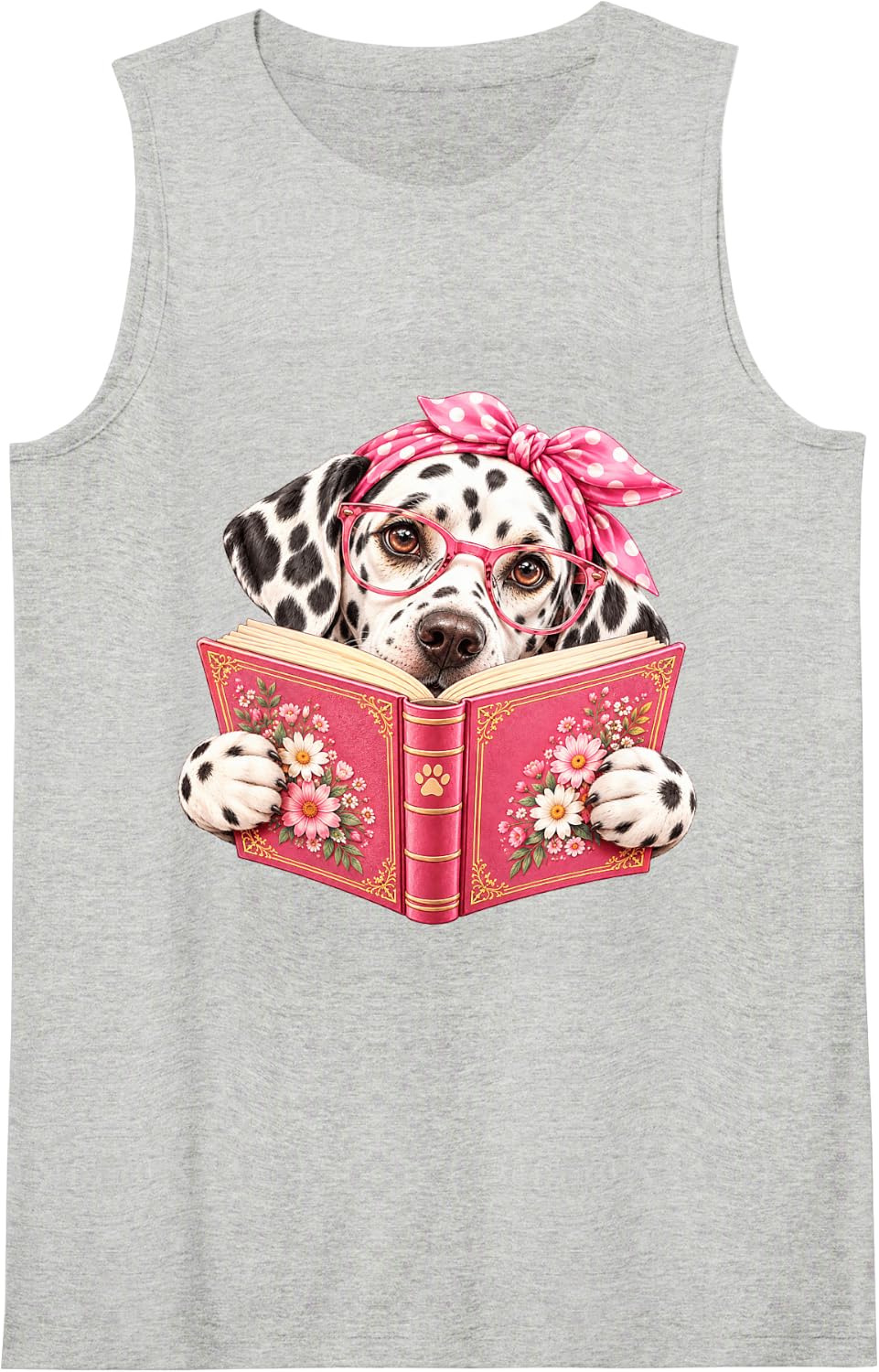 Dalmatian Book Sleeveless Tank Top - Heather Grey