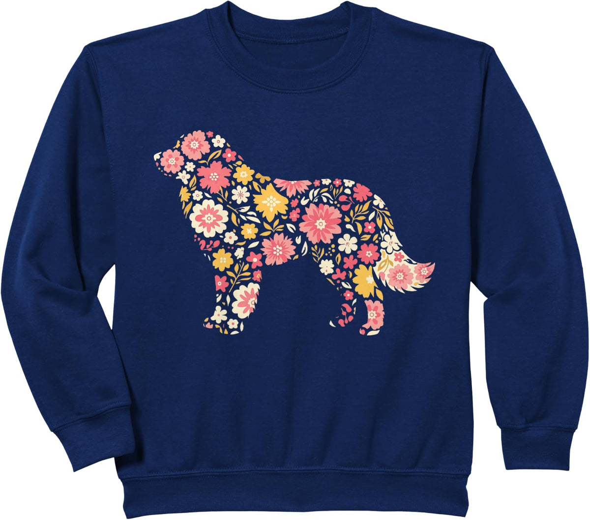 Great Pyrenees Floral Sweatshirt - Navy Blue
