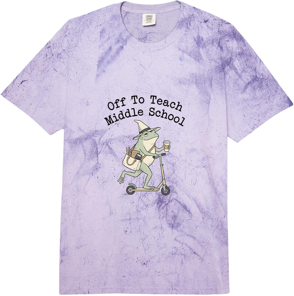 Off to Teach Middle School Back to School Teacher Comfort Colors Adult Heavyweight T-Shirt - Adult Unisex Purple Tie Dye