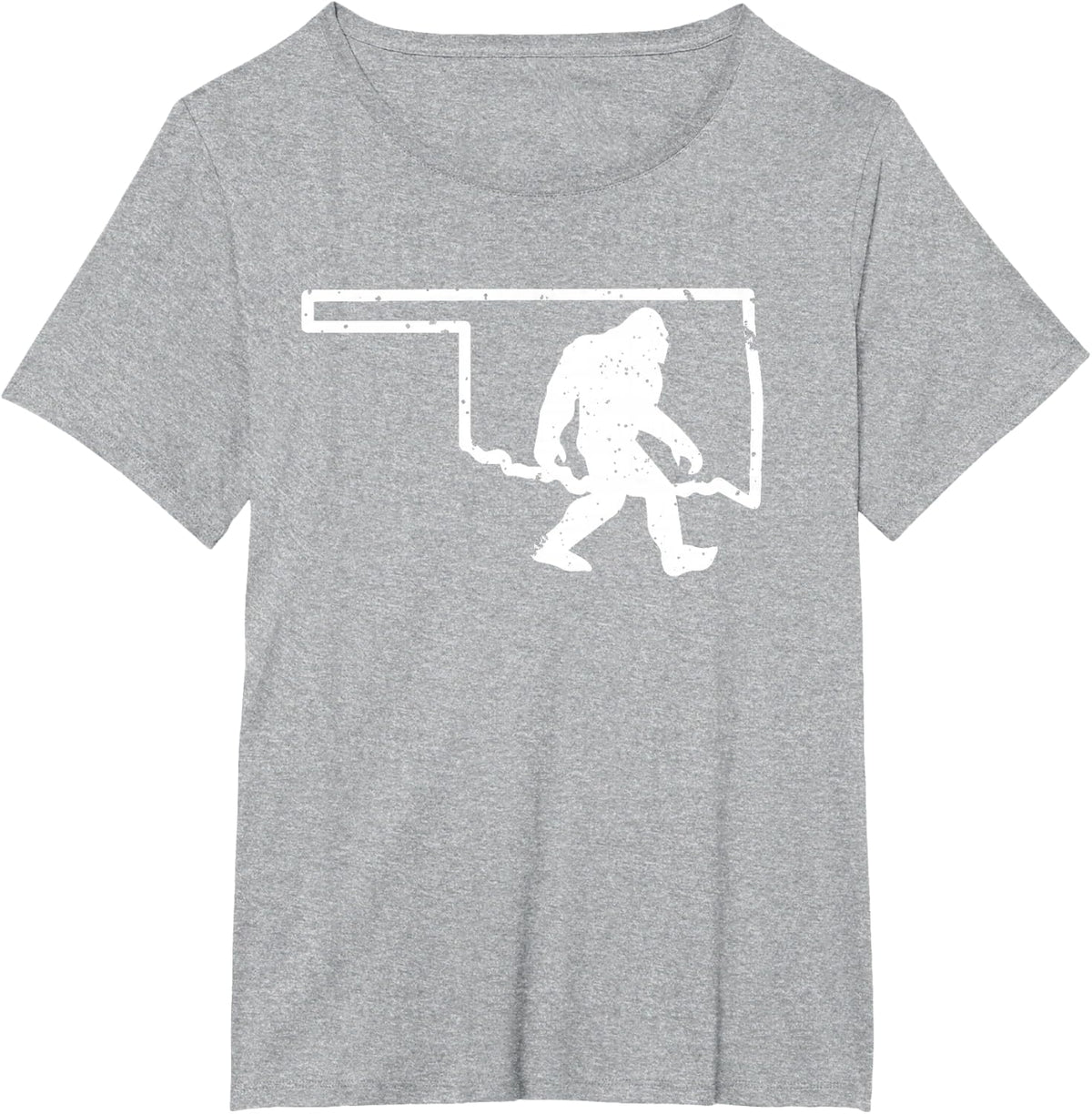 Oklahoma Bigfoot Hunter Sasquatch Yeti State Pride Funny Tee T-Shirt For Men Women - Heather Grey