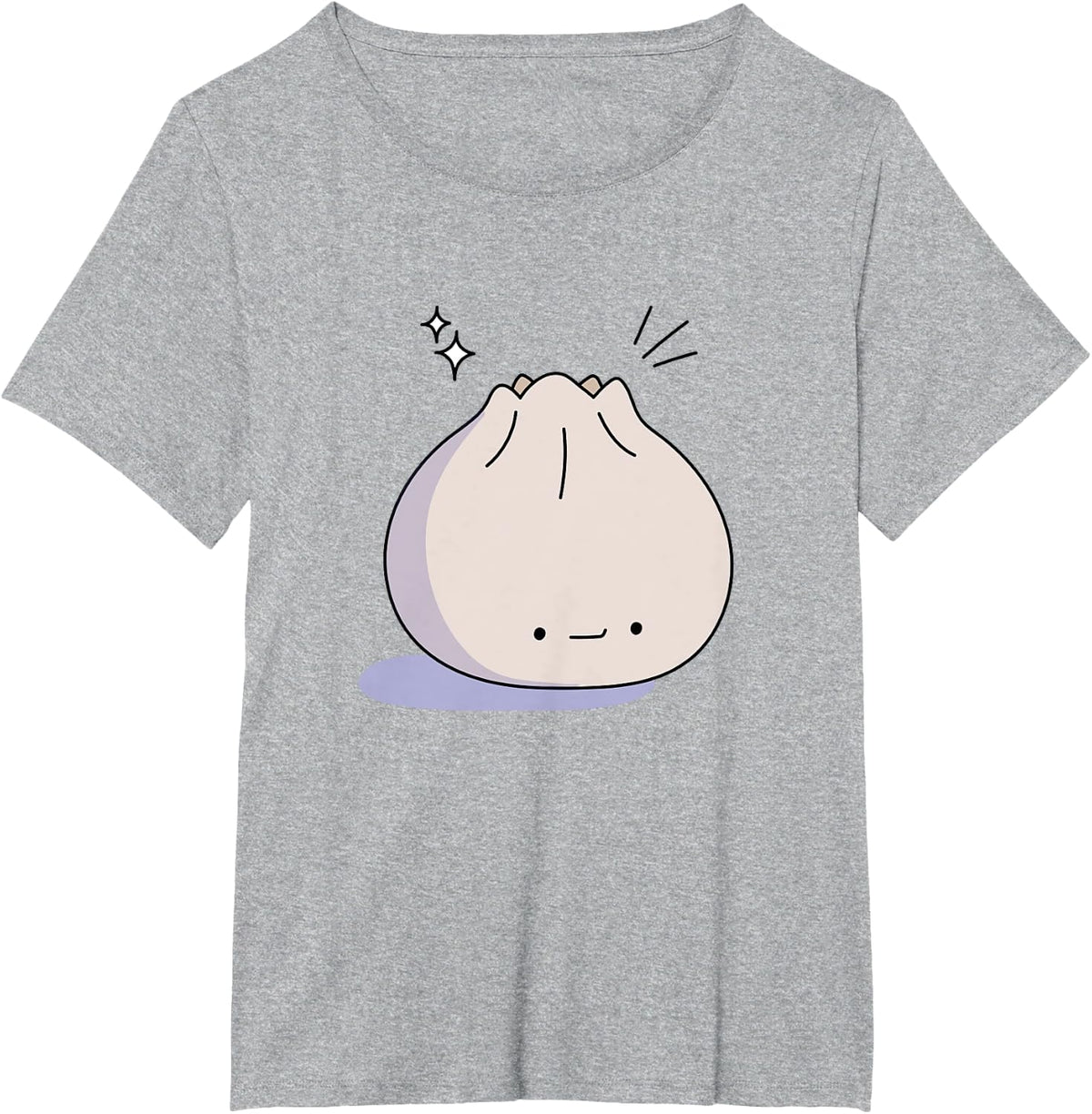 Kawaii Soup Dumpling T-Shirt Tees Cute Aesthetic Shirts for Kids Girls Boys - Heather Grey