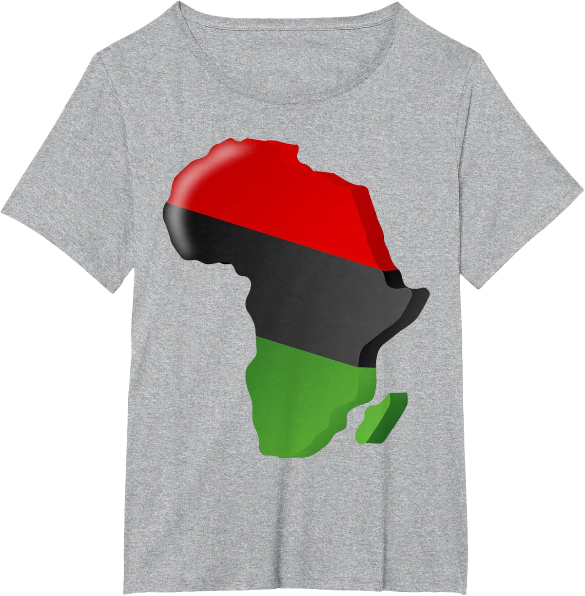 Pan-African T-Shirt Unia Flag Map Continent T-Shirt - Heather Grey