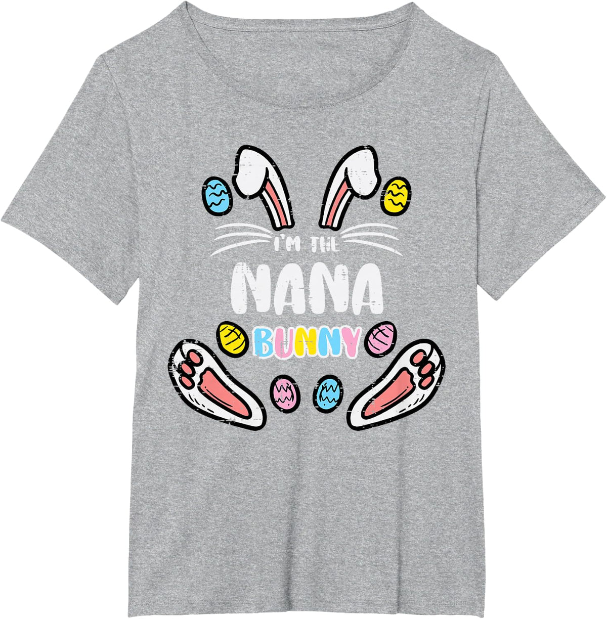 Nana Bunny Easter Matching Family Rabbit Grandma Mimi Women T-Shirt - Heather Grey