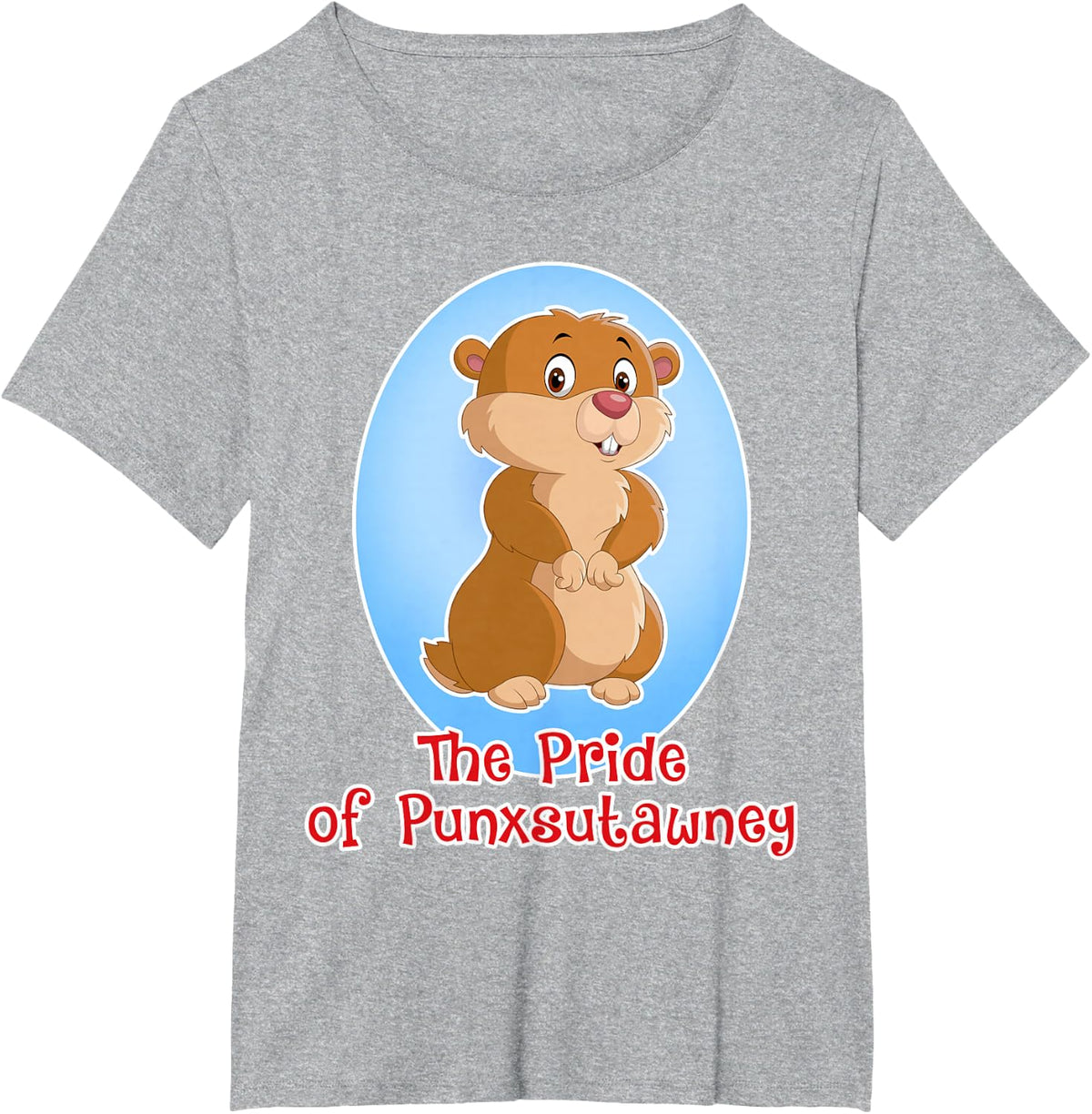 Kids Groundhog Day Cute Punxsutawney Gopher Graphic T-Shirt - Heather Grey