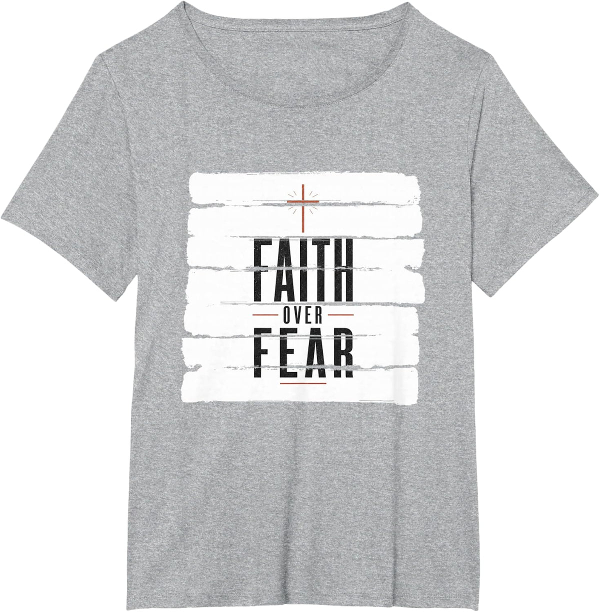 Faith Over Fear Christian Inspirational Steetwear Gospel T-Shirt - Heather Grey