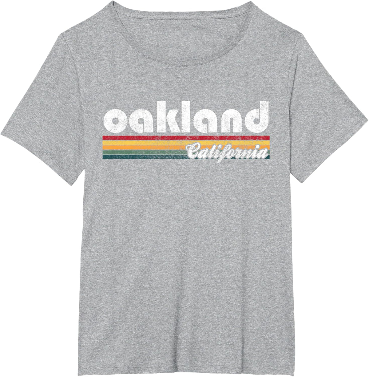 Oakland California Vintage 70's 80's Retro Style Men Women T-Shirt - Heather Grey