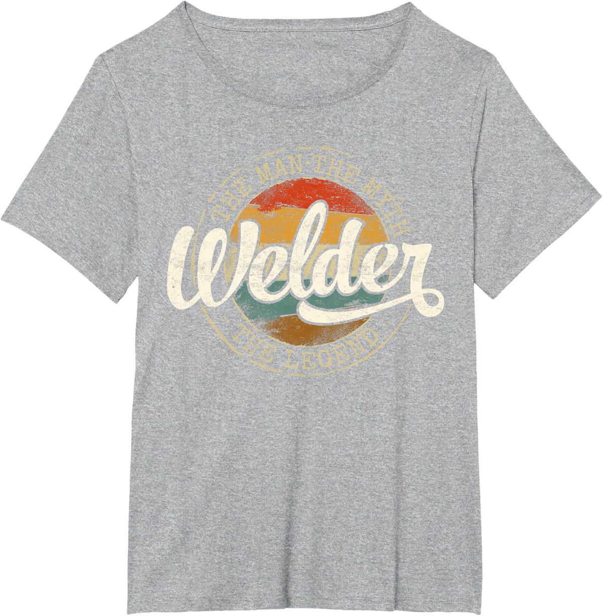 Welder The Man The Myth The Legend Vintage Stamp Welding Tees T-Shirts for Men - Heather Grey