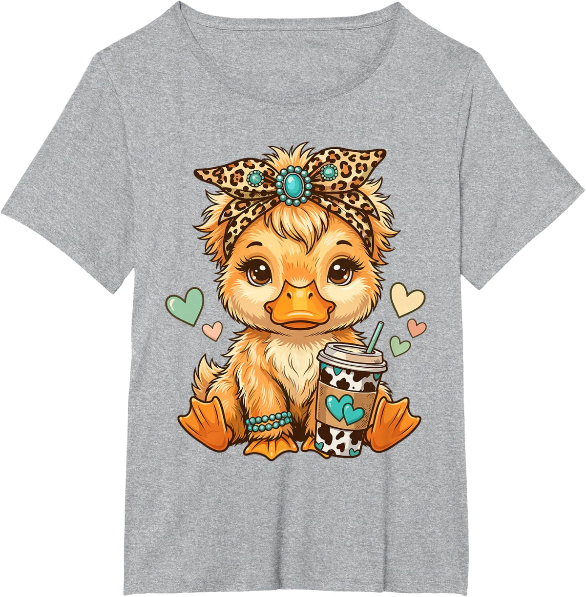 Duck Headscarf Coffee Bird Watcher | Duck Lover T-Shirt - Heather Grey