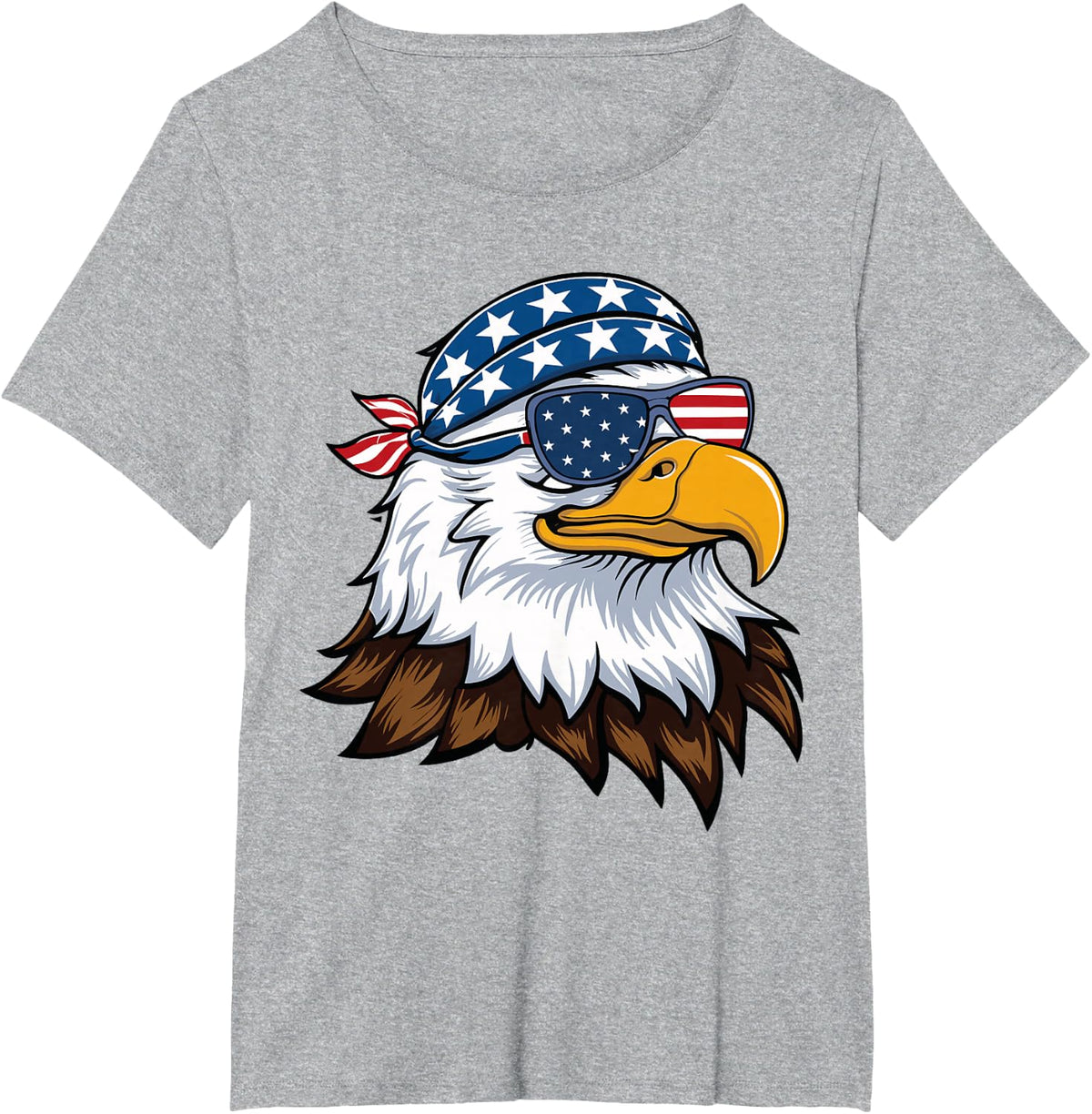 American Flag Bald Eagle Patriotic Eagle 4th of July USA T-Shirt - Heather Grey
