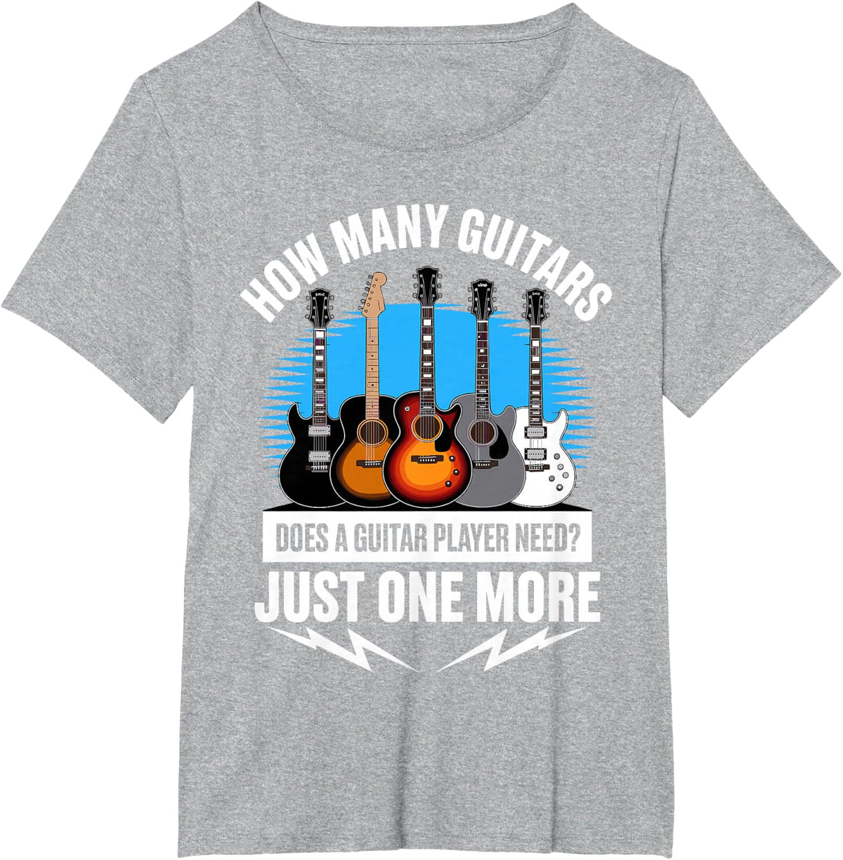 Funny Guitar Design for Men Women Guitar Player Guitarist T-Shirt - Heather Grey
