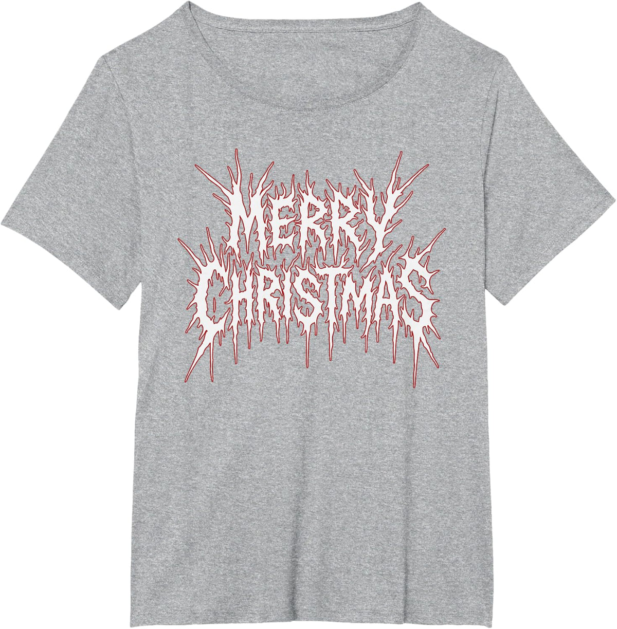 Merry Christmas Funny Heavy Metal Rock Band Holiday T-Shirt - Heather Grey