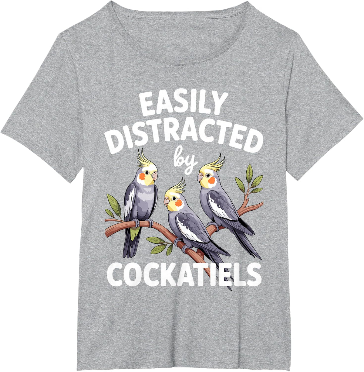 Cute Cockatiel Design for Men Women Parakeet Cockatiel Lover T-Shirt - Heather Grey