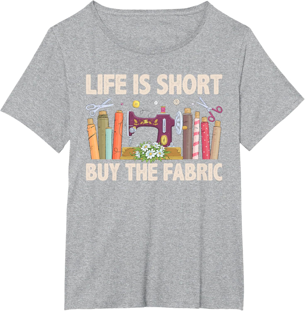 Cool Quilting for Women Grandma Sewing Quilter Sewer Fabric T-Shirt - Heather Grey