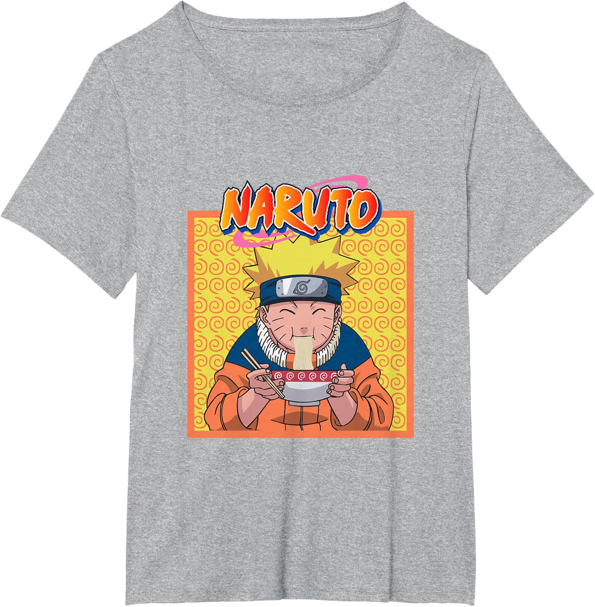 Naruto Eating Ramen T-Shirt - Heather Grey