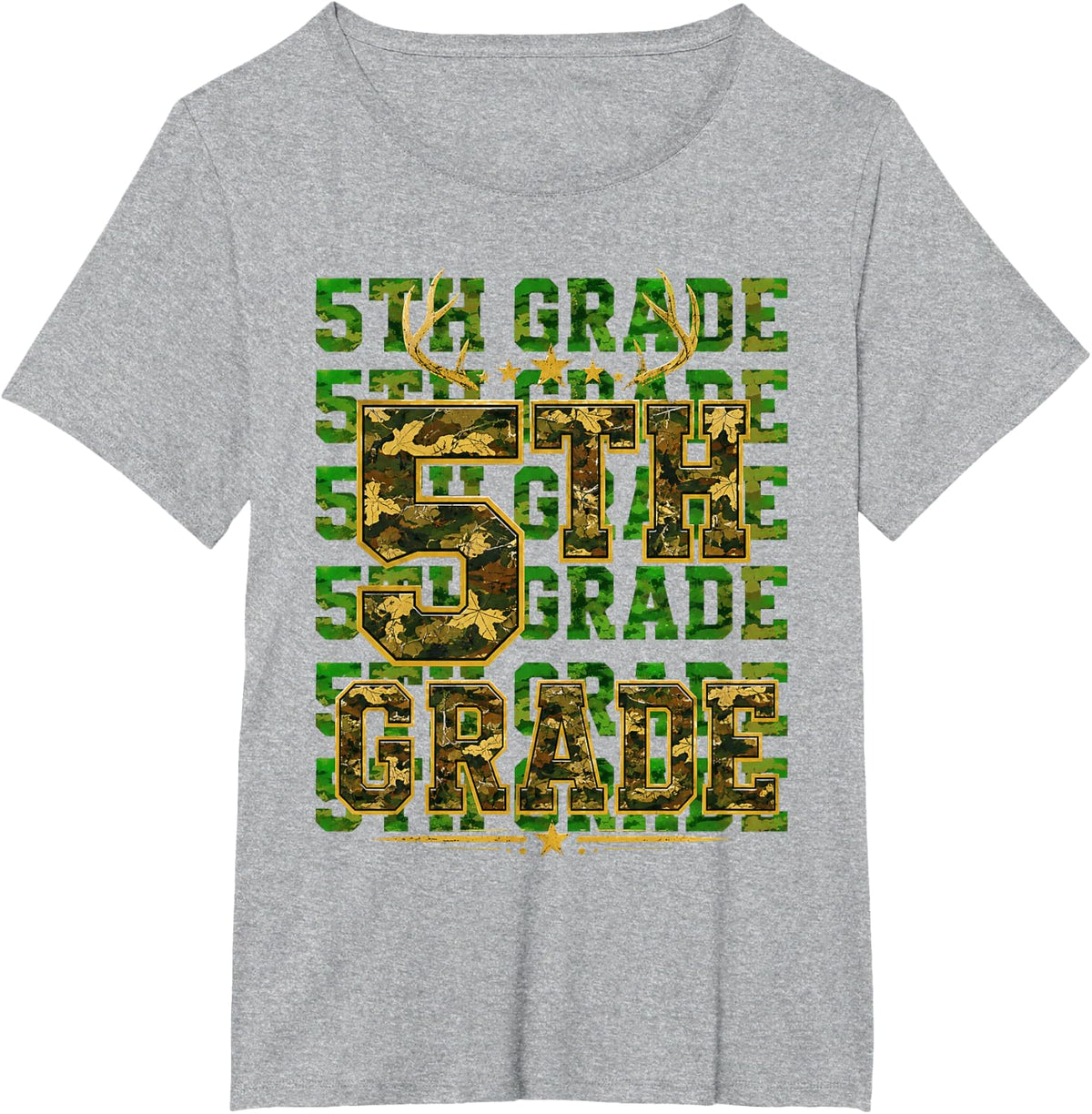 First Day of Fifth Grade Back to School 5th Grade Hunting T-Shirt - Heather Grey