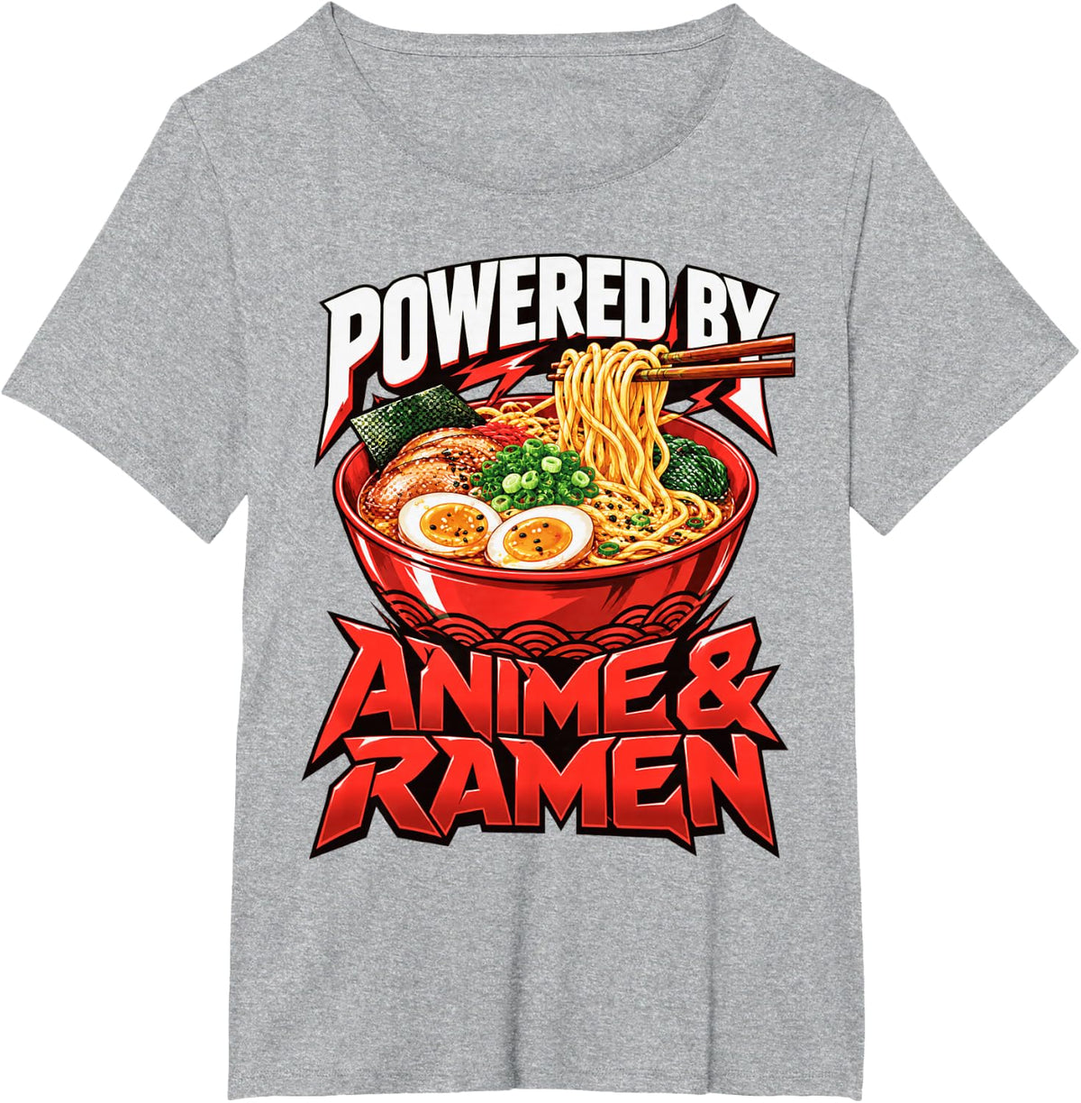 Funny Anime Ramen Japanese Noodle Lover Otaku Culture T-Shirt - Heather Grey