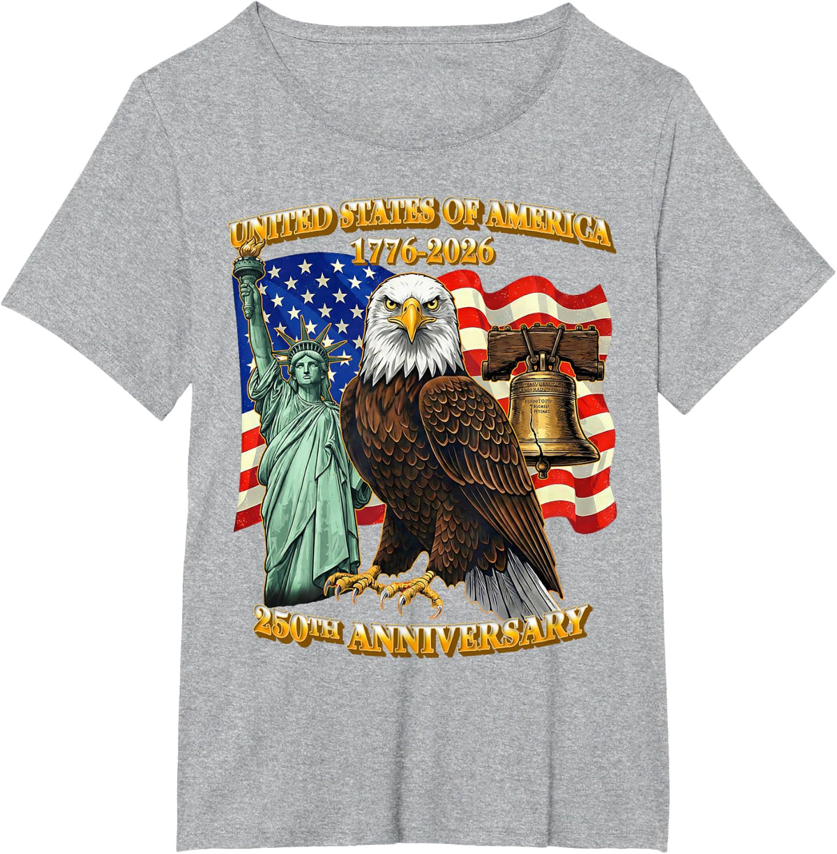 250 Anniversary USA 250th American Flag Patriotic 250 Years T-Shirt - Heather Grey