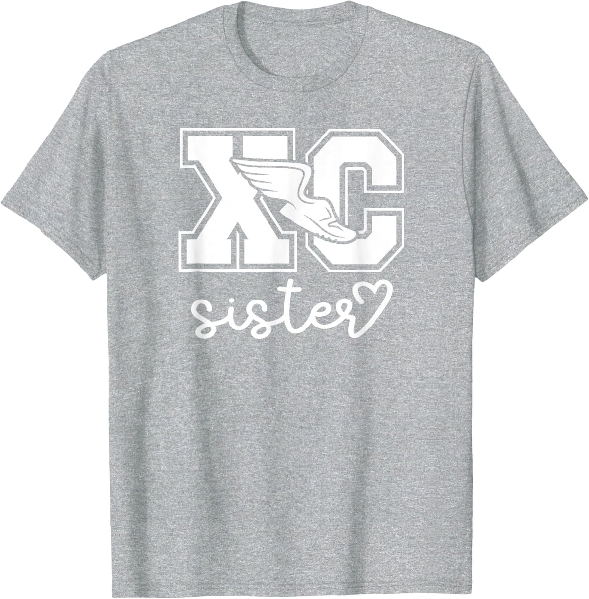XC Sister Cross Country Sister Of A Cross Country Runner Sis T-Shirt - Heather Grey
