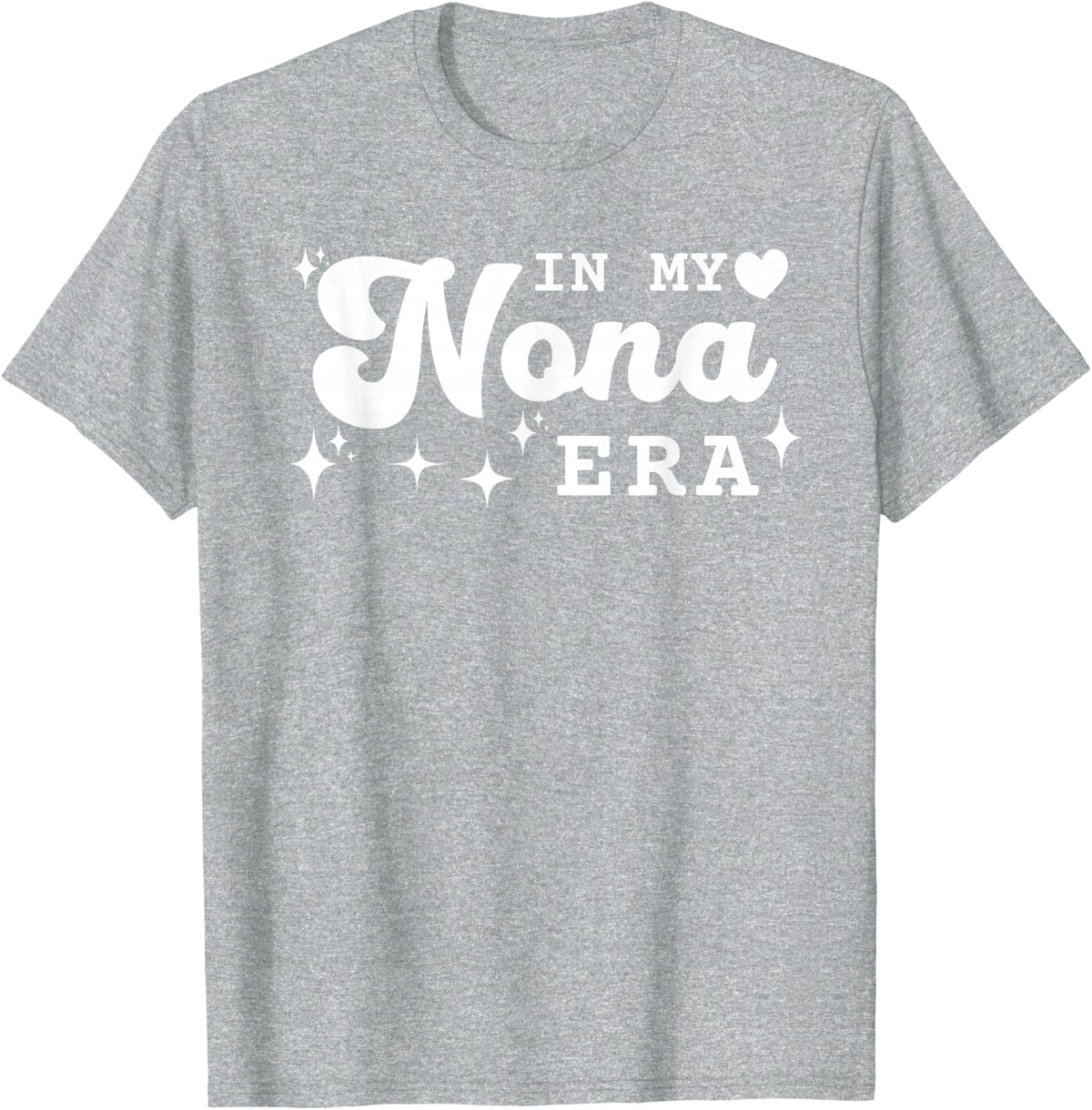 Funny In My Nona Era Lover Groovy Retro Mother's Day T-Shirt - Heather Grey