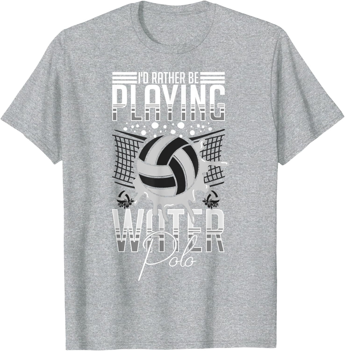 Water Polo Sports Ball Game Activity T-Shirt - Heather Grey