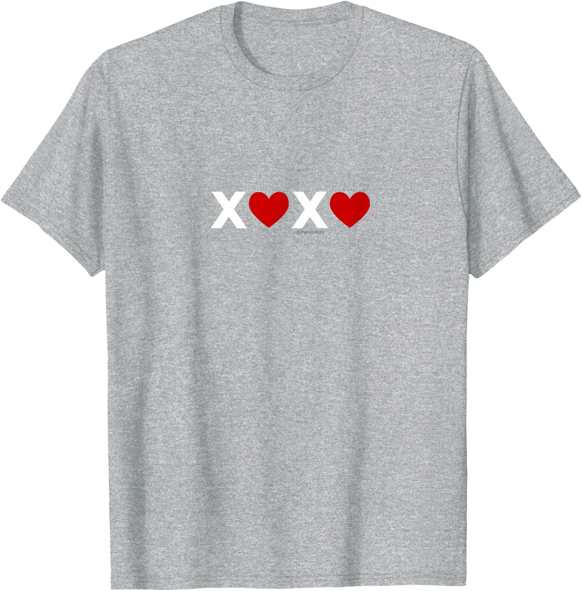 XOXO Hearts Valentines Shirt | Cute Hugs Kisses Love T-Shirt - Heather Grey