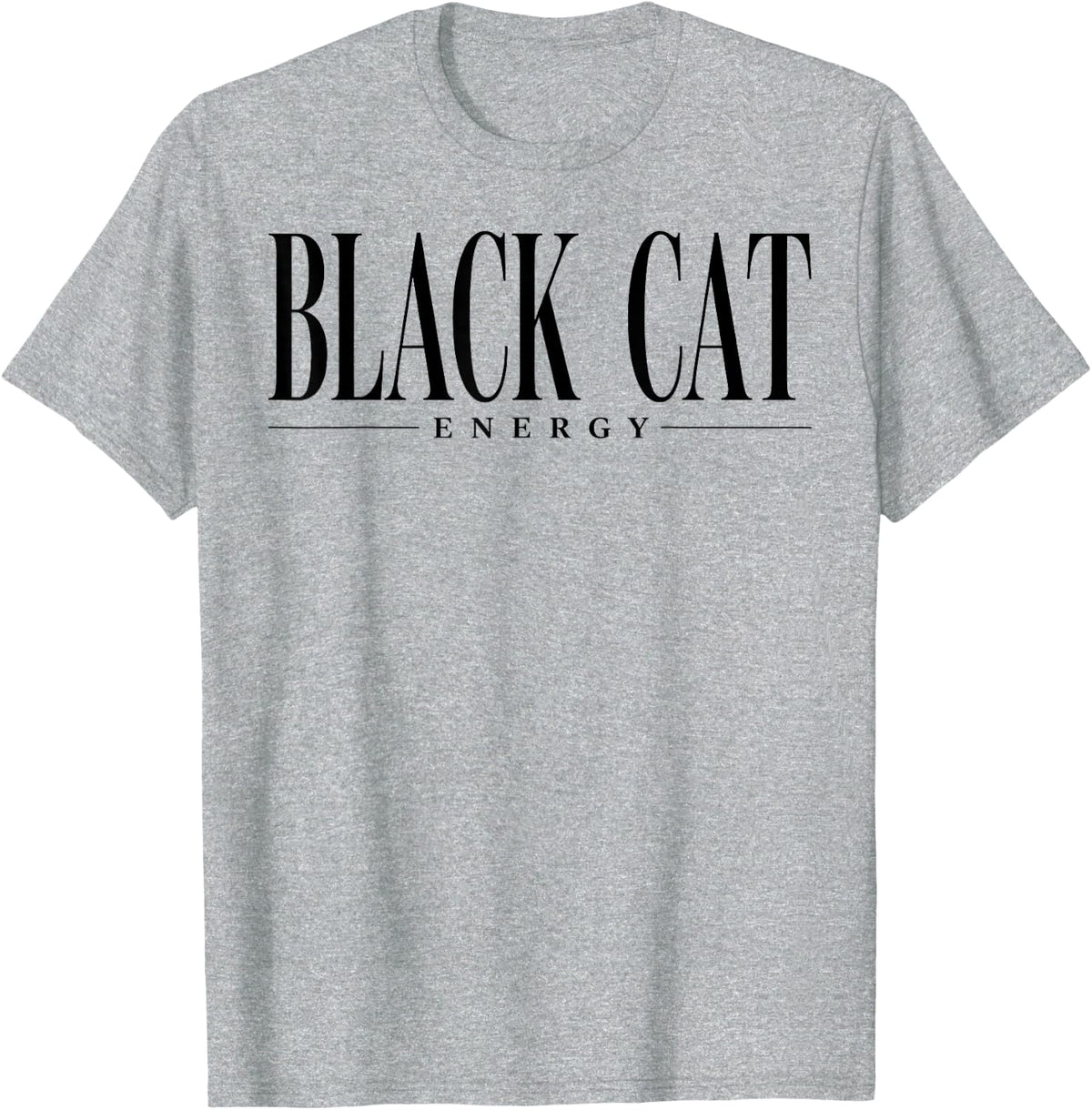 Black Cat Energy Vintage Halloween Girly Fall Spooky Season T-Shirt - Heather Grey
