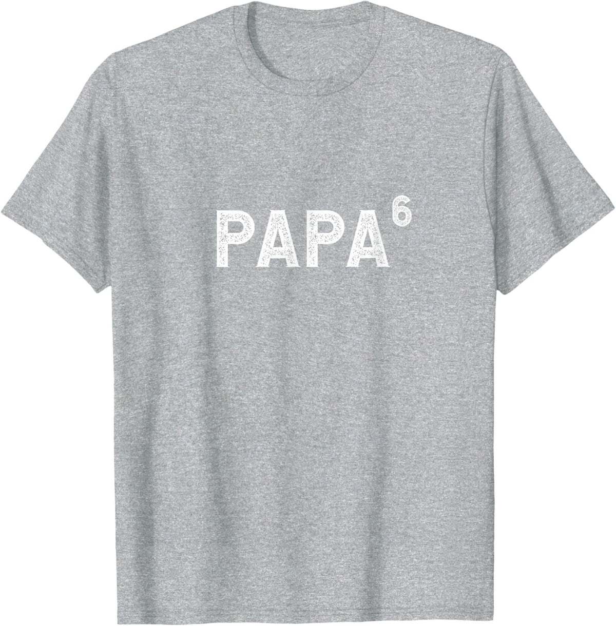 Papa 6 For Grandpa with 6 Grandkids T-Shirt - Heather Grey