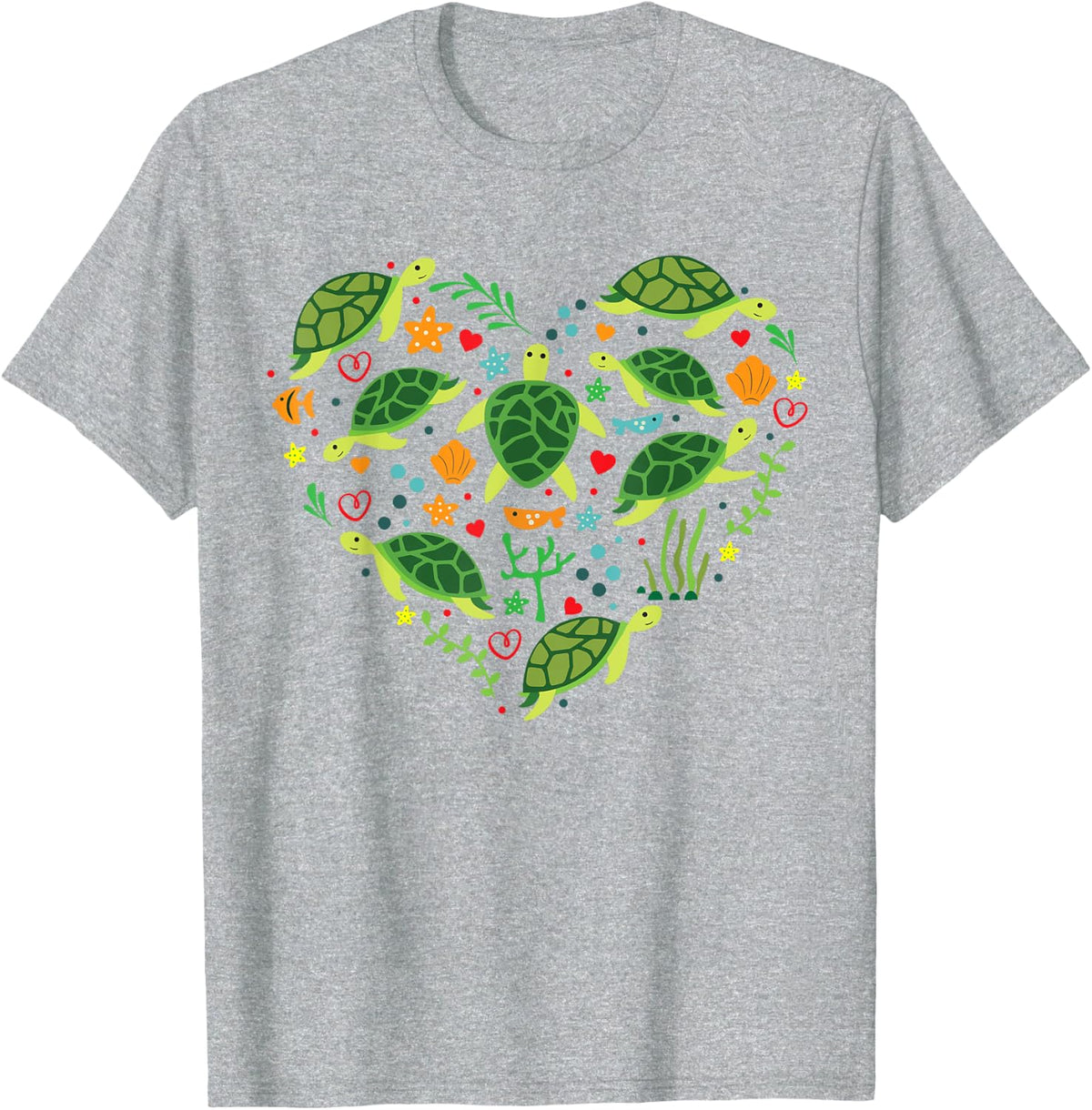 Sea Turtle Heart Valentines Day Lover Shirt Save Gift Tee T-Shirt - Heather Grey
