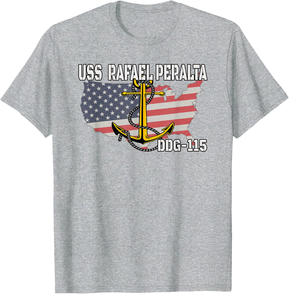 USS Rafael Peralta DDG-115 Destroyer Veterans Father Grandpa T-Shirt - Heather Grey