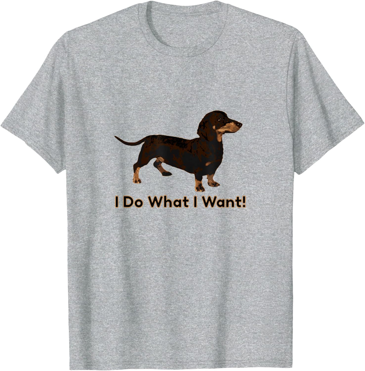 Cute Dachshund I Do What I Want Funny Wiener Dog T-shirt T-Shirt - Heather Grey