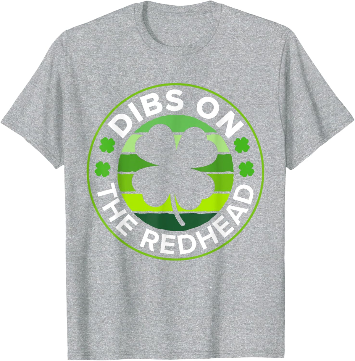 Mens St Patricks Day Funny Irish Dibs on the Redhead T-Shirt - Heather Grey